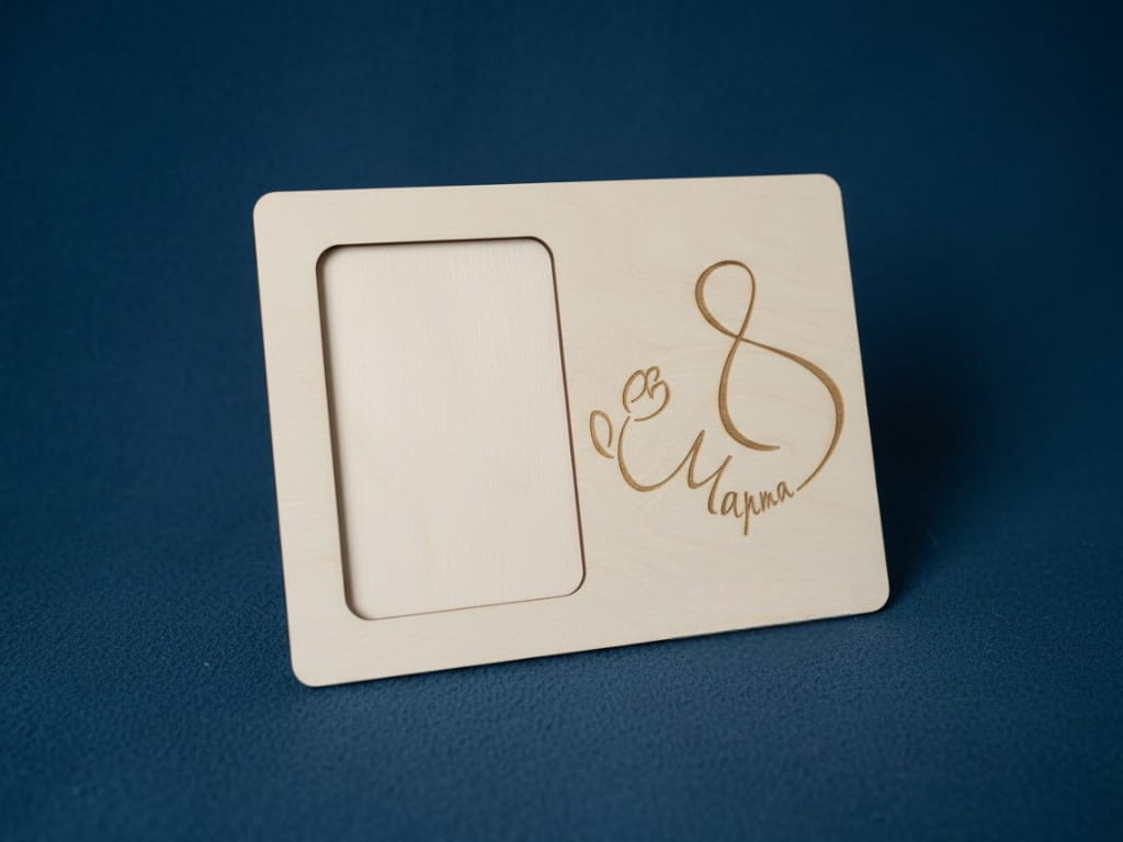 Laser Cut Wooden March 8 Photo Frame | Women’s Day Gift