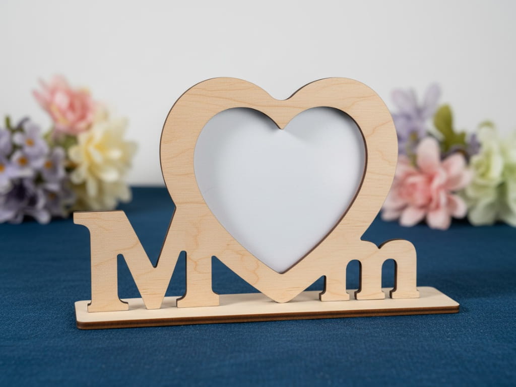 Laser Cut Wooden Mothers Day Photo Frame