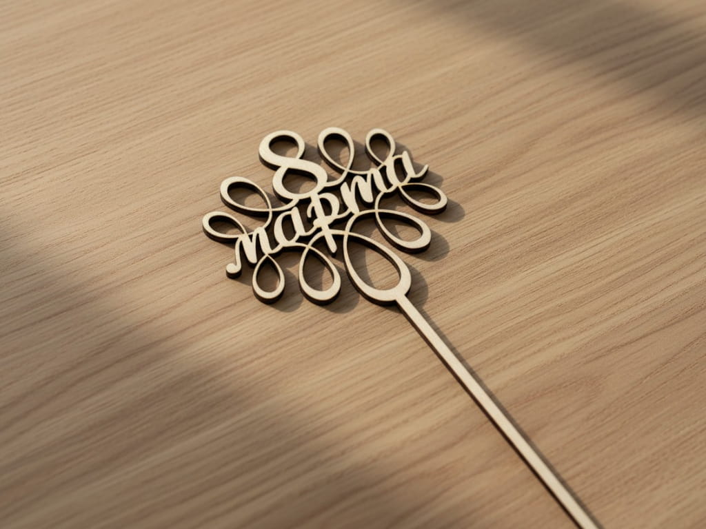 Laser Cut 8 Марта Cake Topper | International Womens Day Decoration