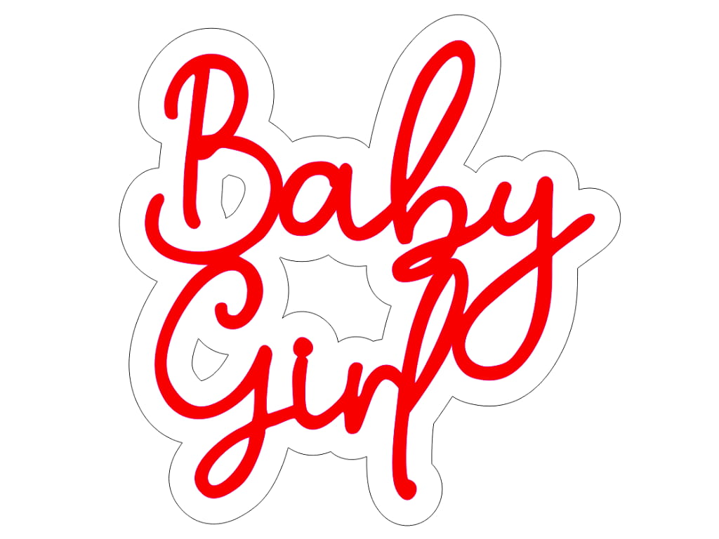 Laser Cut Baby Girl Cake Topper for Baby Shower Celebration