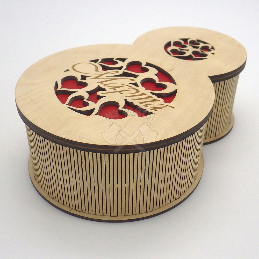 Laser Cut Number 8 Living Hinge Gift Box for Womens Day