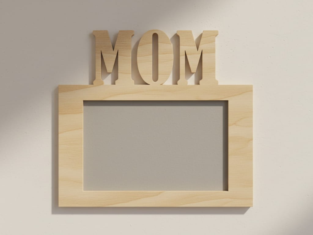 Laser Cut Wooden MOM Photo Frame