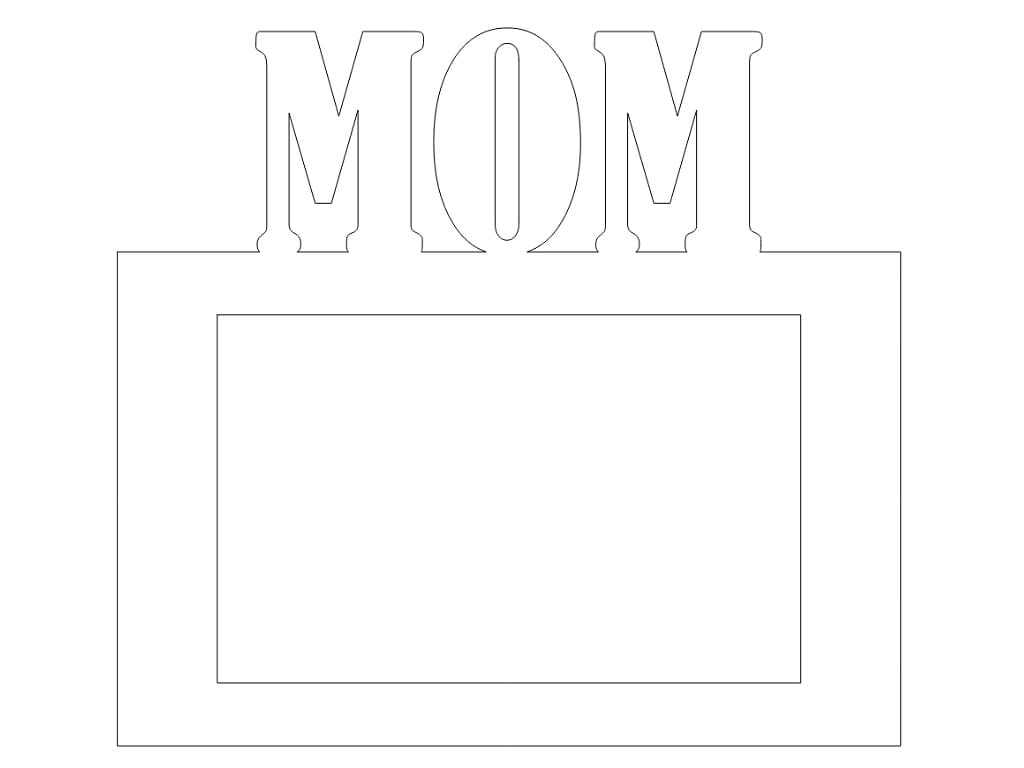 Laser Cut Wooden MOM Photo Frame