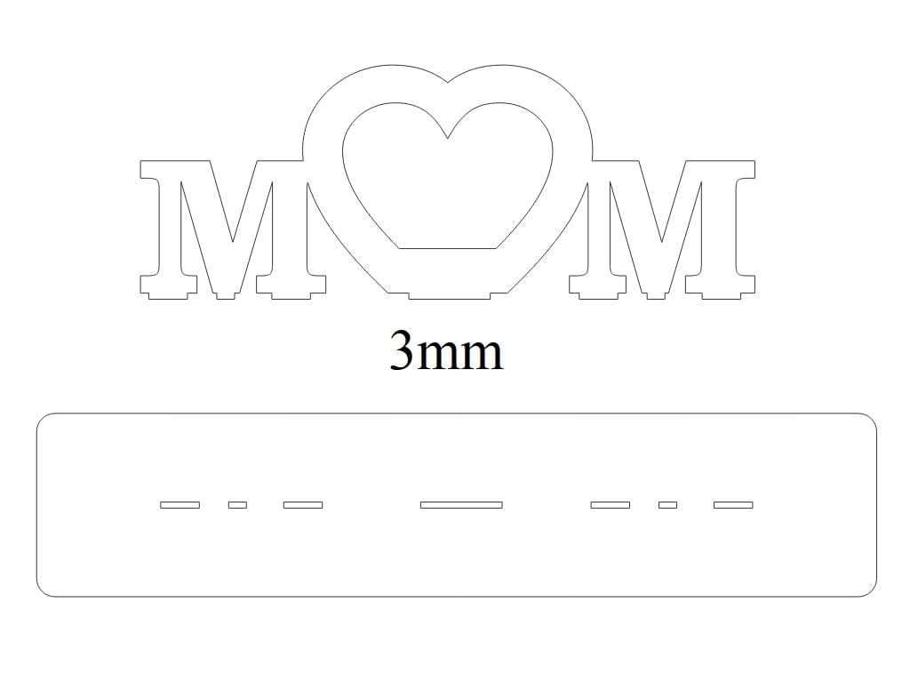 Laser Cut MOM Heart Photo Frame for Mothers Day