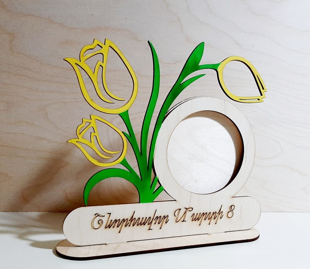 Laser Cut Flower Photo Frame for Womens Day Gift