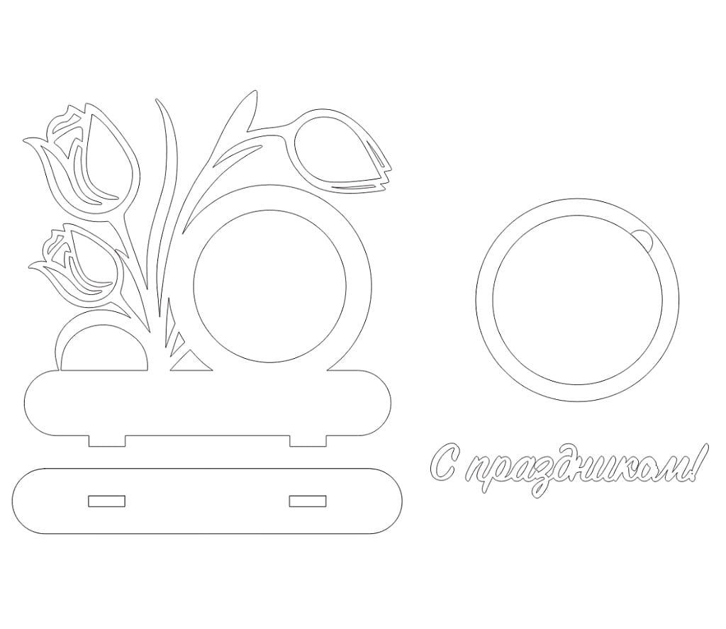 Laser Cut Flower Photo Frame for Womens Day Gift