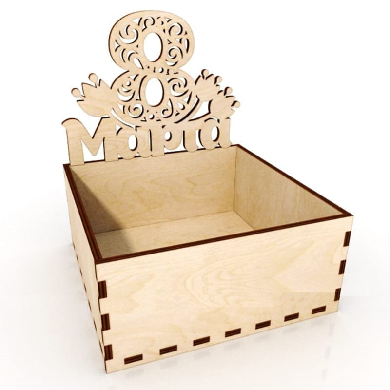 Laser Cut Wooden Gift Box Basket for Womens Day
