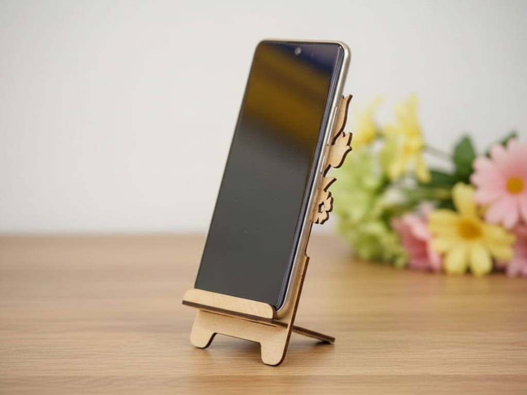 Laser Cut 8 March Phone Stand for Womens Day