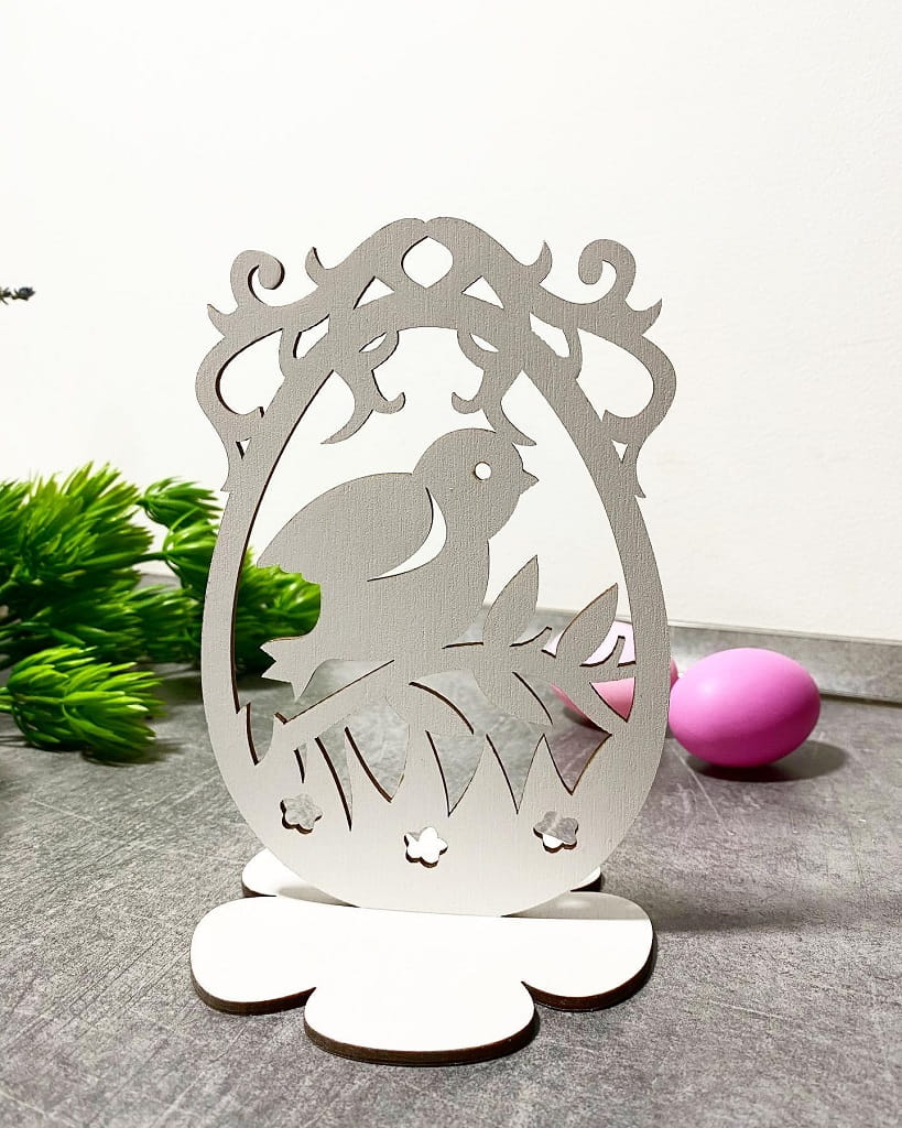 Laser Cut Easter Egg Bird Tabletop Decoration
