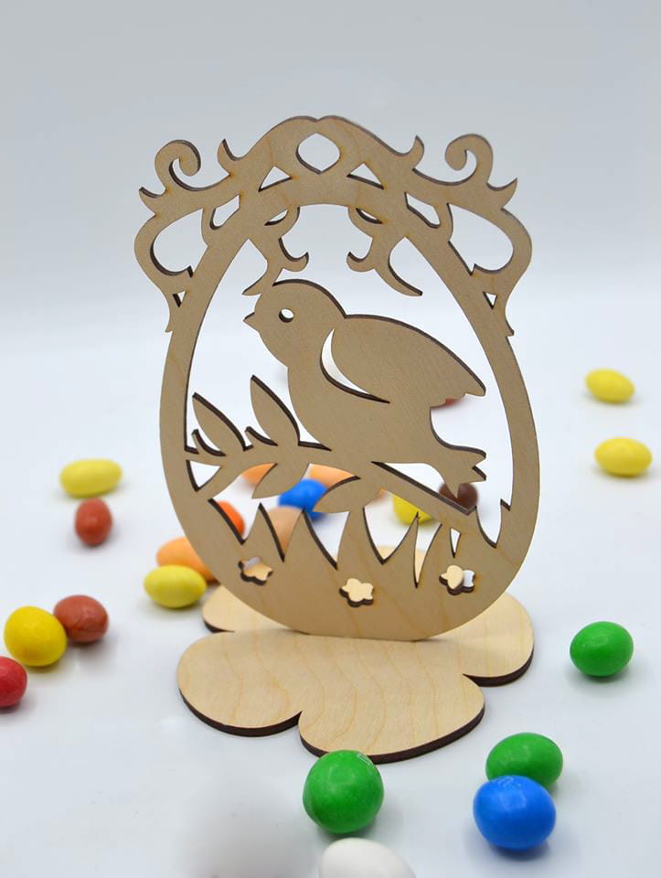 Laser Cut Easter Egg Bird Tabletop Decoration
