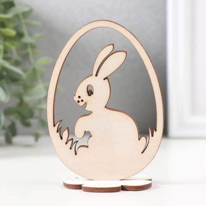 Laser Cut Wooden Easter Bunny Egg Decoration CDR SVG File Free Download ...