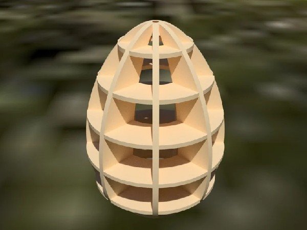 Laser Cut 3D Wooden Easter Egg Tabletop Decoration