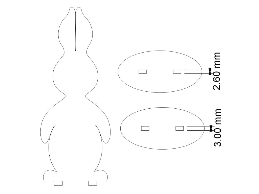 Laser Cut Wooden Easter Bunny Tabletop Decor