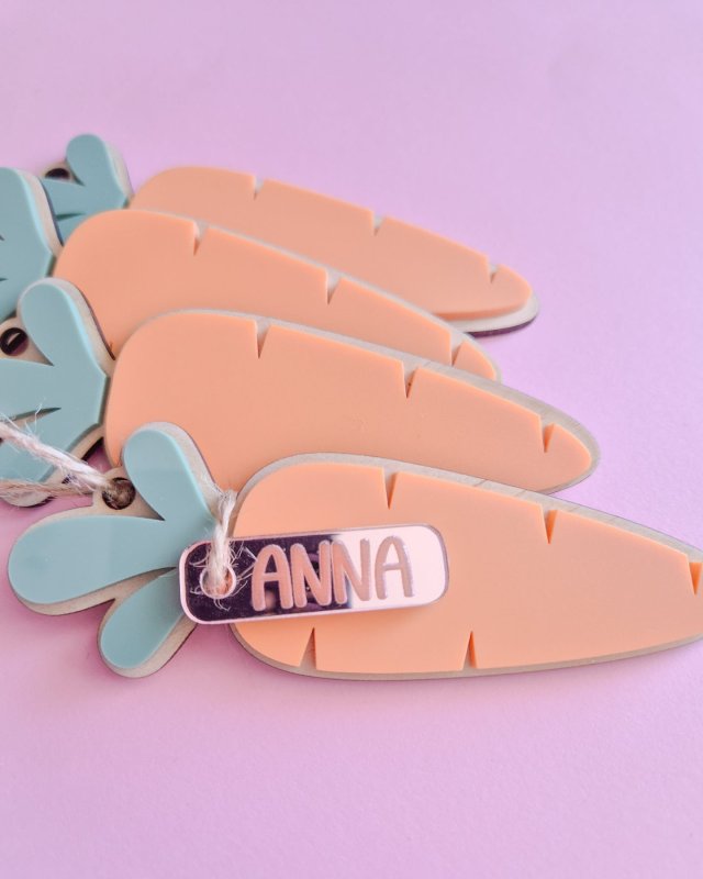 Laser Cut Personalized Easter Carrot Gift Tag