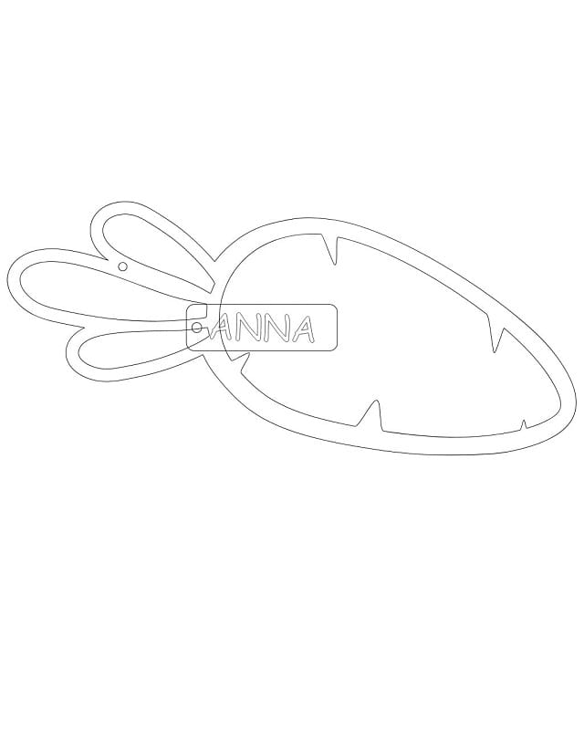 Laser Cut Personalized Easter Carrot Gift Tag