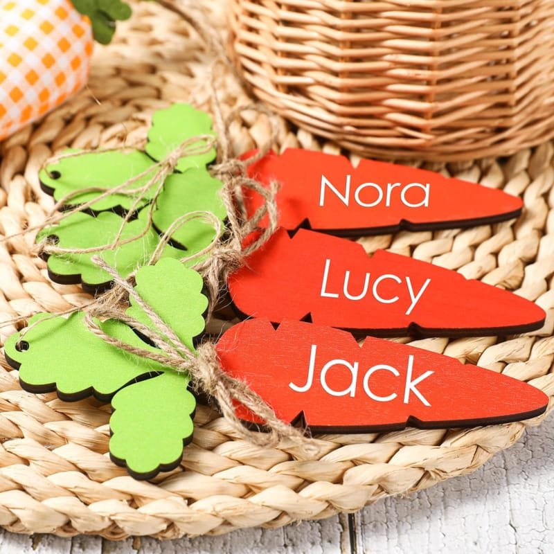 Laser Cut Easter Carrot Basket Name Tag