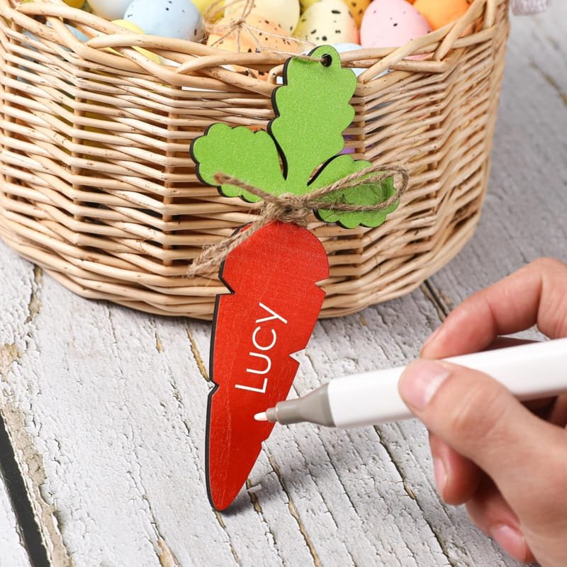 Laser Cut Easter Carrot Basket Name Tag