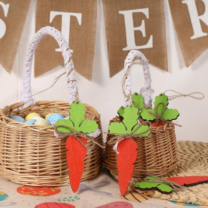 Laser Cut Easter Carrot Basket Name Tag