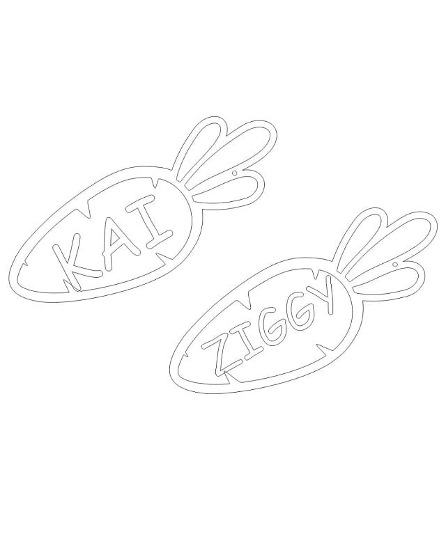 Laser Cut Custom Easter Carrot Basket Tag