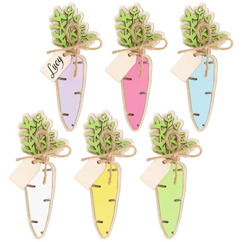 Laser Cut Carrot Easter Basket Tag