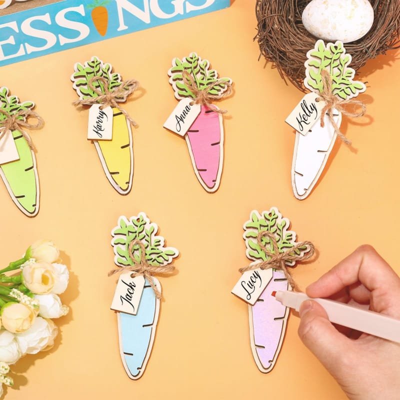 Laser Cut Carrot Easter Basket Tag