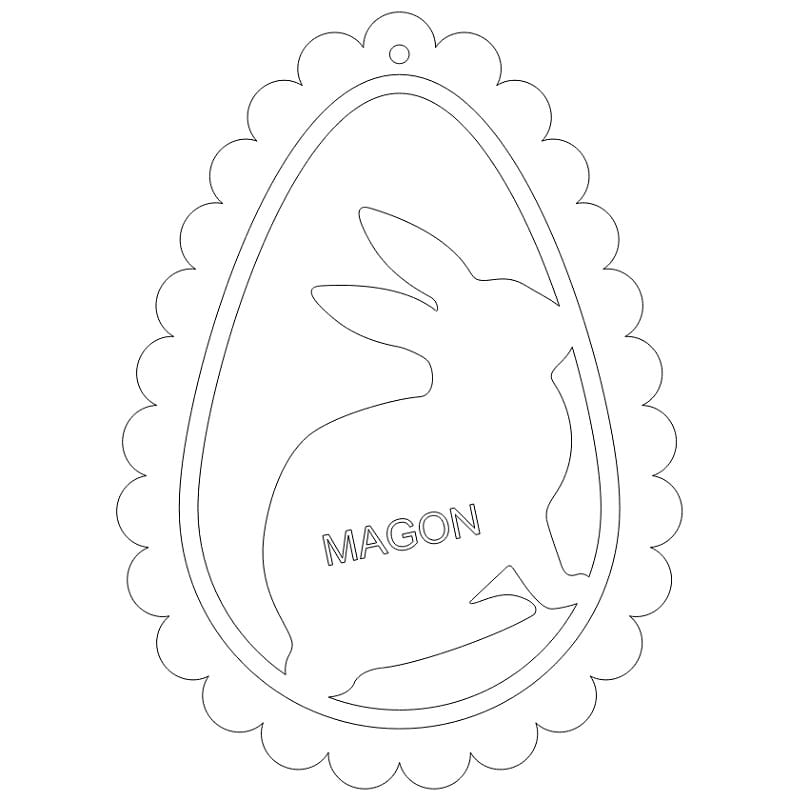 Laser Cut Wooden Easter Bunny Gift Tag