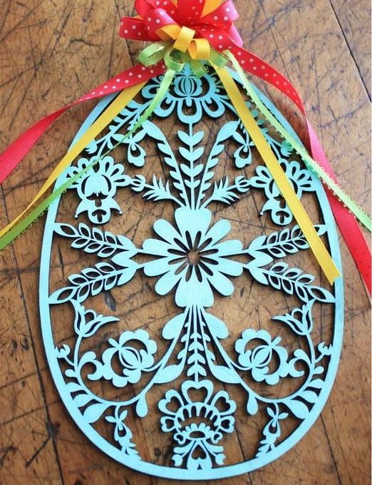 Laser Cut Wooden Easter Egg Ornament