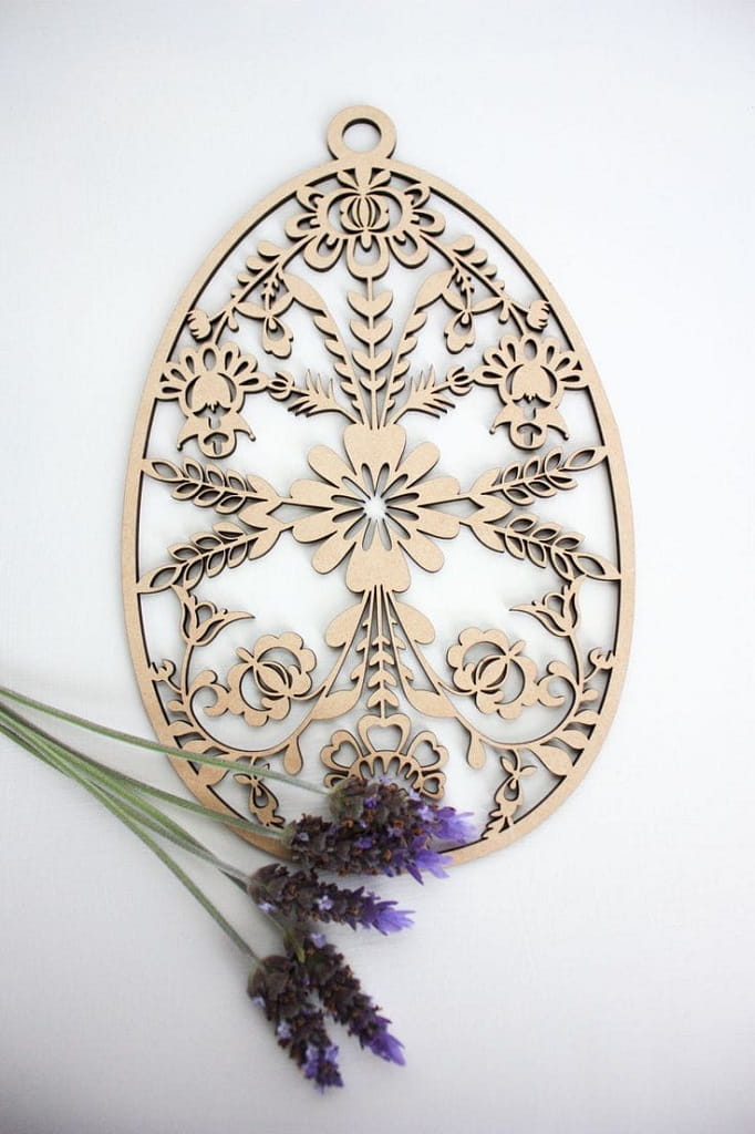 Laser Cut Wooden Easter Egg Ornament