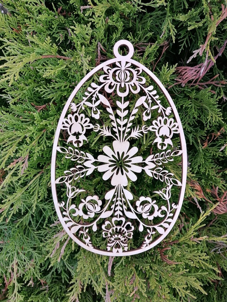 Laser Cut Wooden Easter Egg Ornament