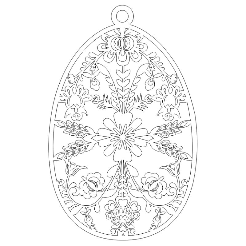 Laser Cut Wooden Easter Egg Ornament