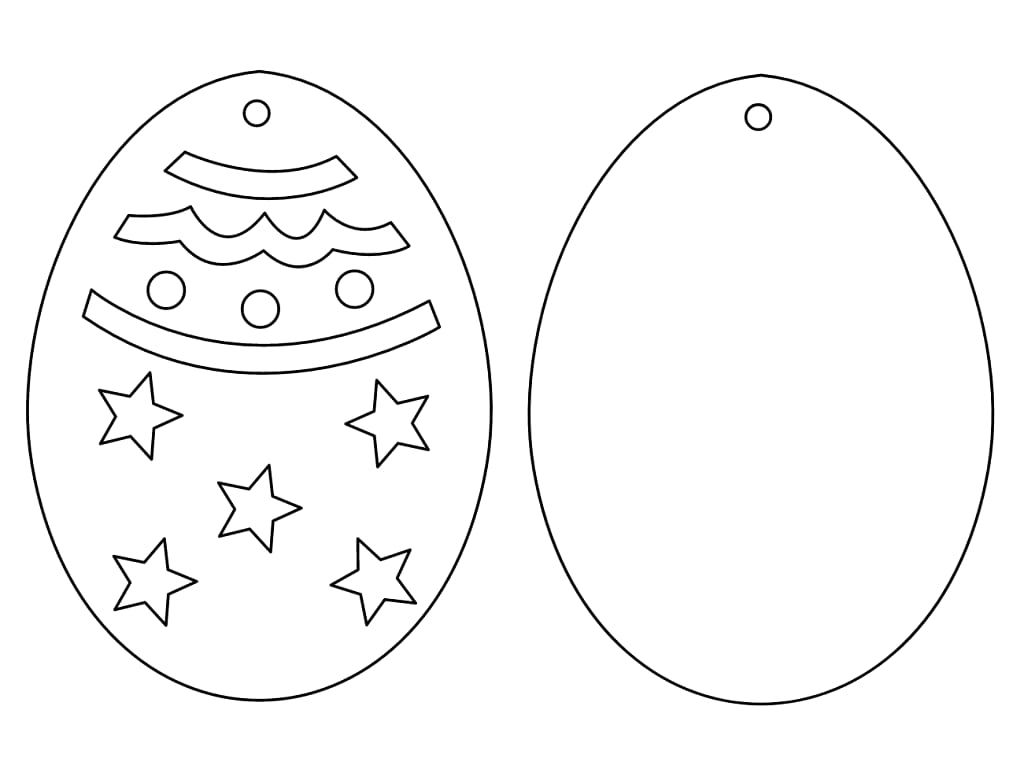 Laser Cut Wooden 2 Layers Easter Egg Ornament