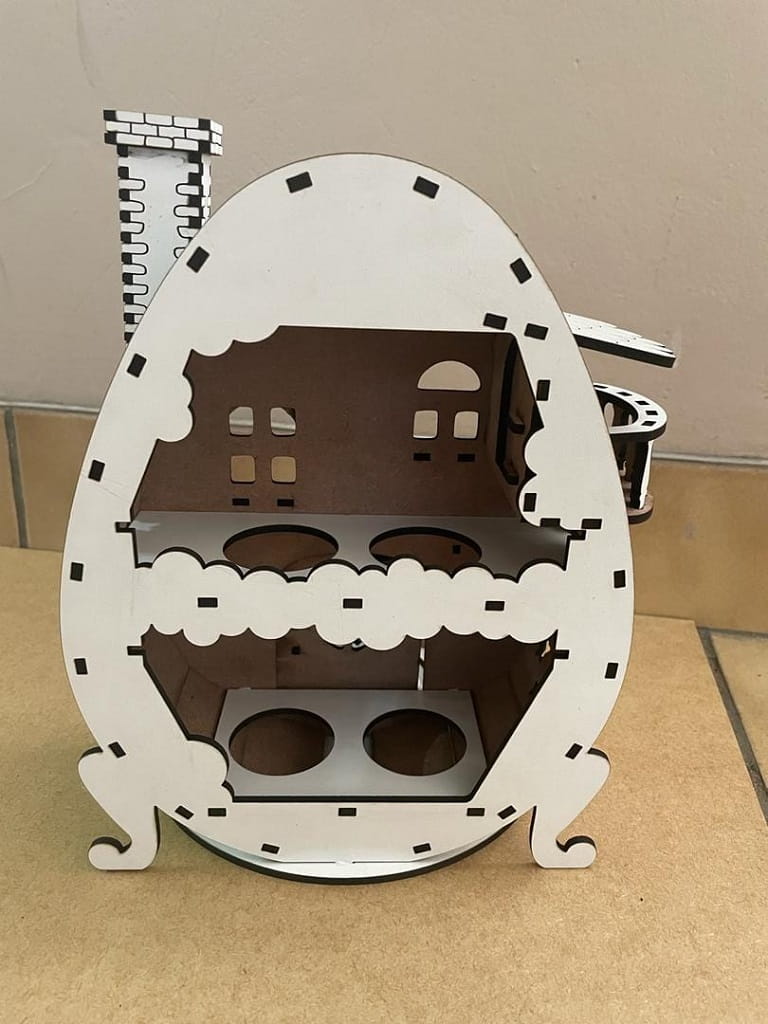 Laser Cut Wooden Easter House Egg