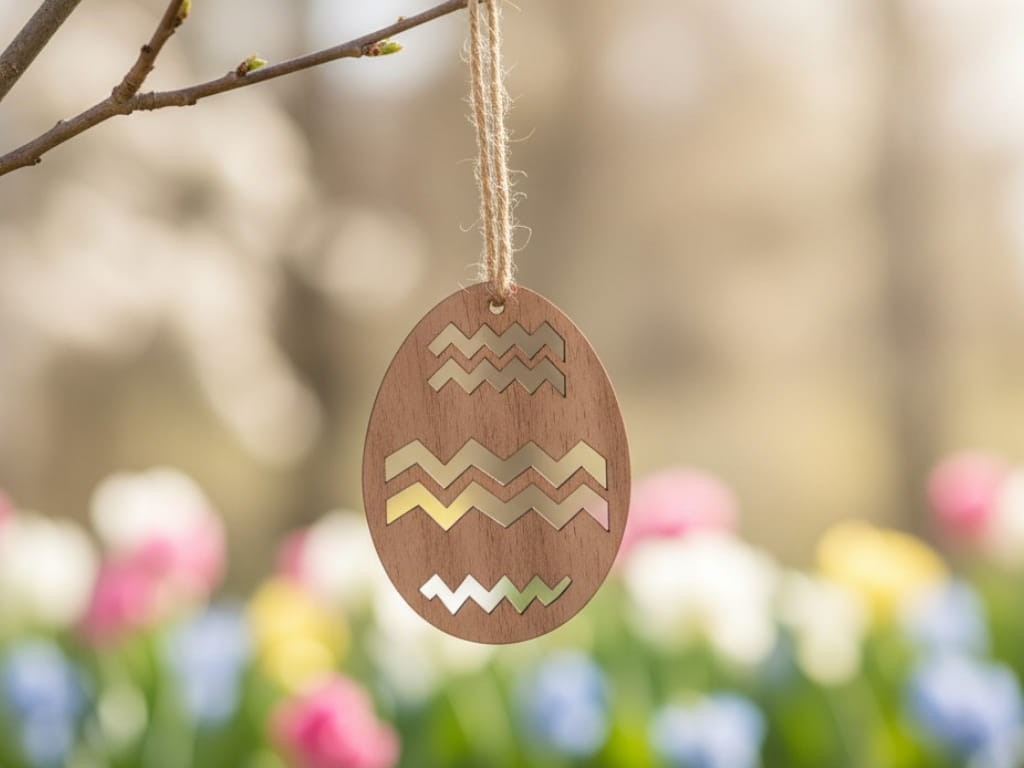 Laser Cut Easter Egg Holiday Hanging Ornament