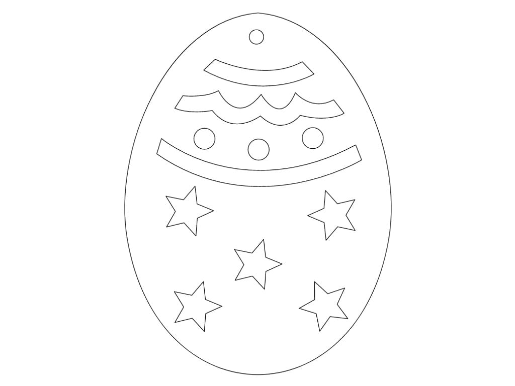 Laser Cut Wooden Easter Egg Festive Ornament