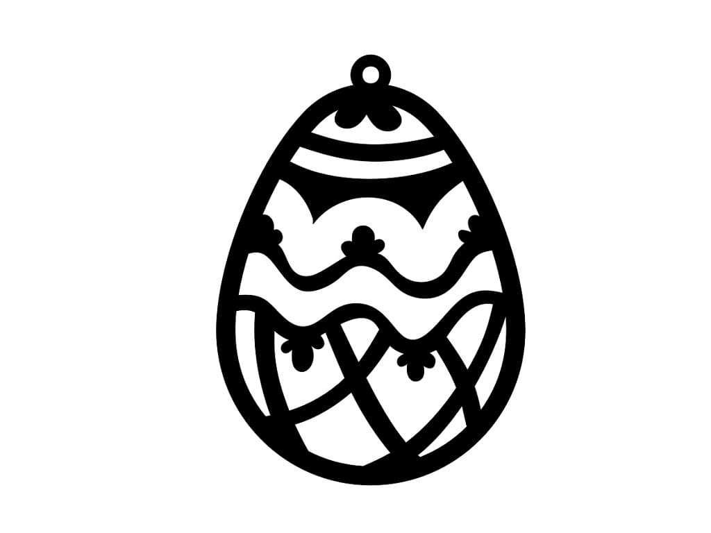 Laser Cut Wooden Easter Egg Hanging Ornament