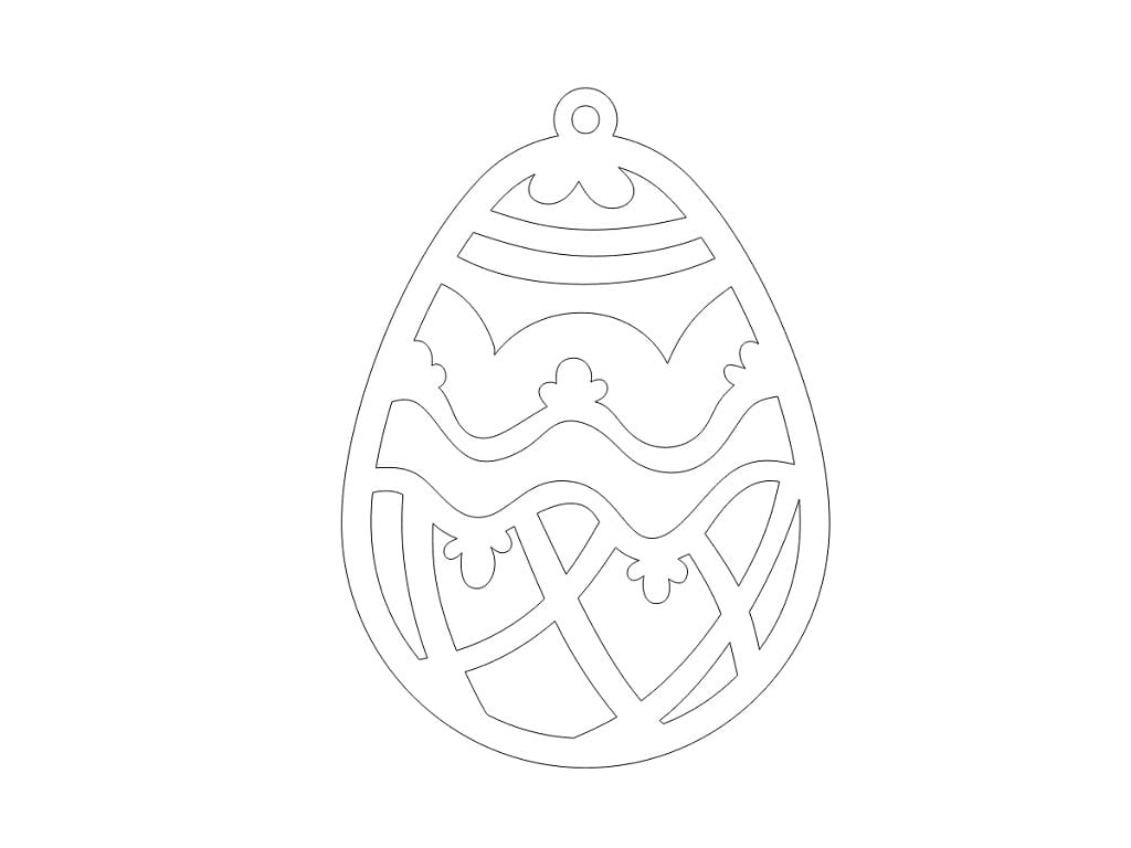 Laser Cut Wooden Easter Egg Hanging Ornament