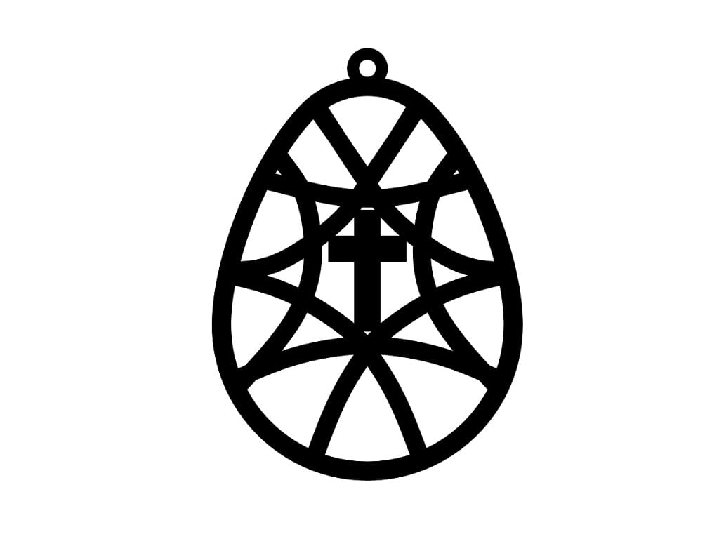 Laser Cut Cross Easter Egg Ornament