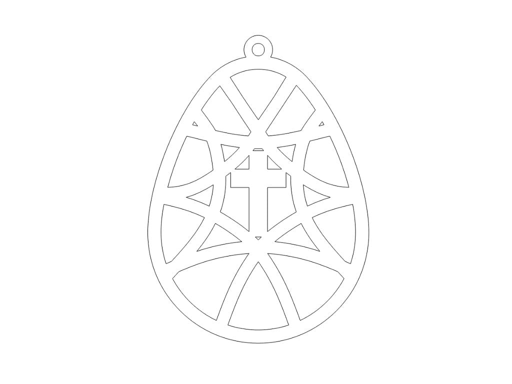 Laser Cut Cross Easter Egg Ornament