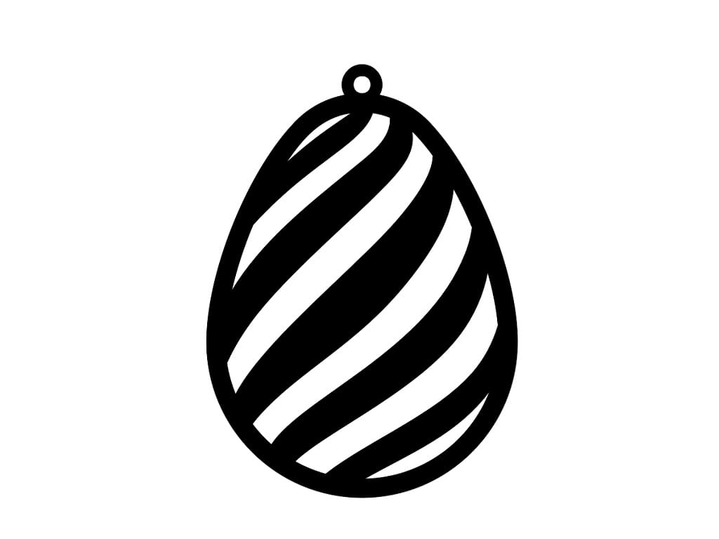 Laser Cut Plywood Easter Egg Pendant