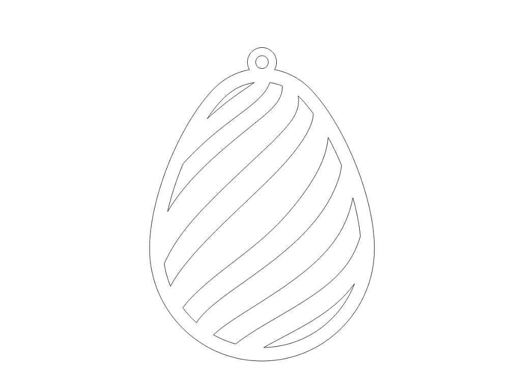 Laser Cut Plywood Easter Egg Pendant