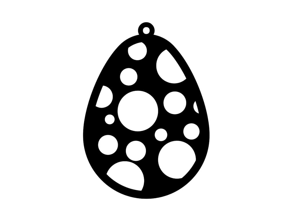 Laser Cut Easter Egg with Dotted Cutout Pattern