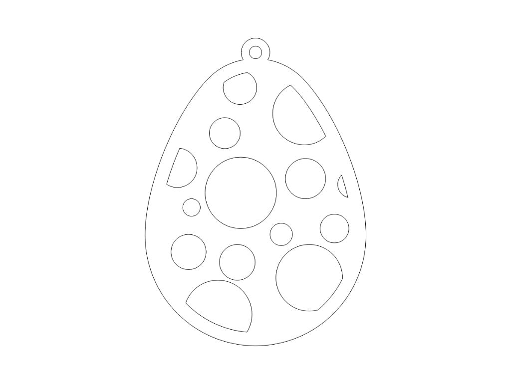 Laser Cut Easter Egg with Dotted Cutout Pattern