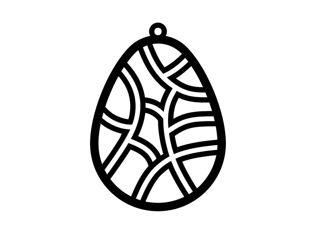 Laser Cut Wooden Easter Egg Ornament for Festive Decor