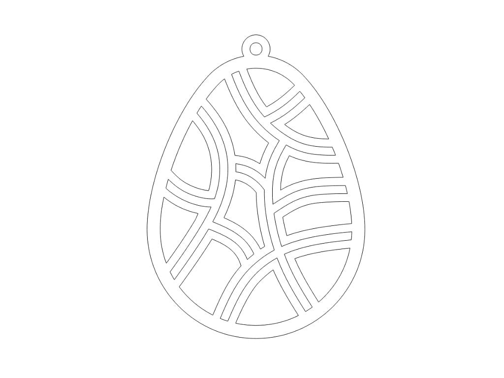 Laser Cut Wooden Easter Egg Ornament for Festive Decor