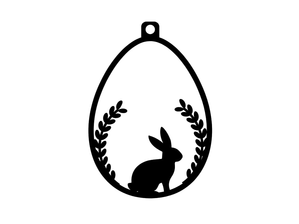 Laser Cut Decorative Easter Bunny Egg Ornament