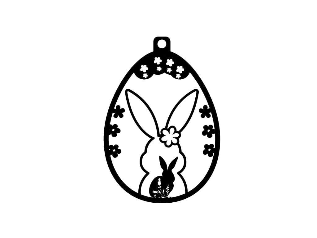 Laser Cut Wooden Easter Bunny Craft Ornament