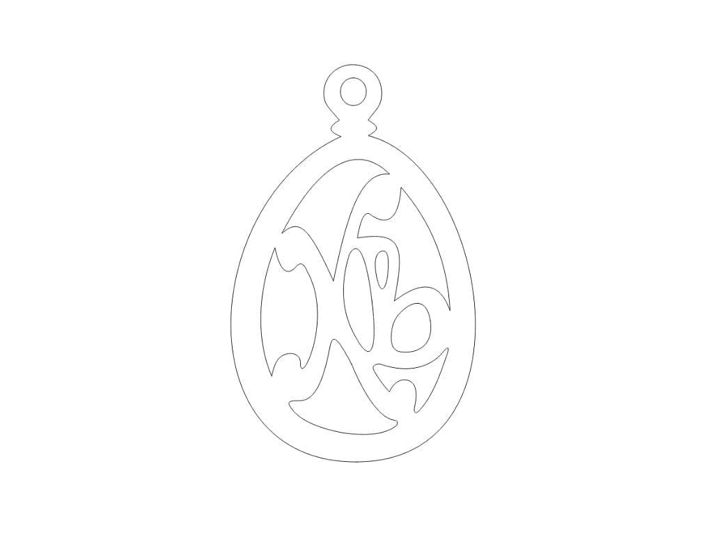 Laser Cut Russian Style Letters Easter Egg Ornament