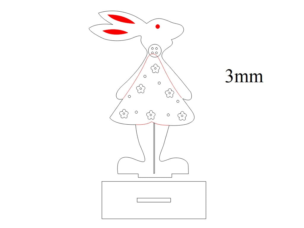 Laser Cut Easter Bunny Desktop Decor CDR DXF SVG File Free Download | Vecty