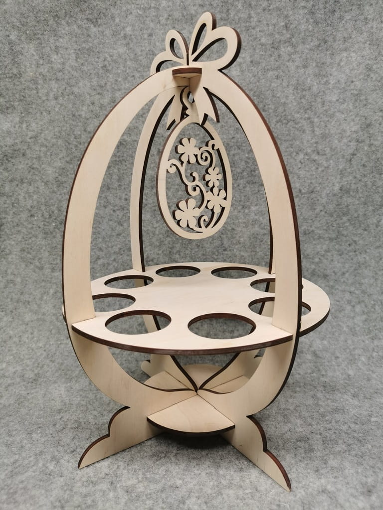 Laser Cut Easter Egg Display Stand with Hanging Pendant