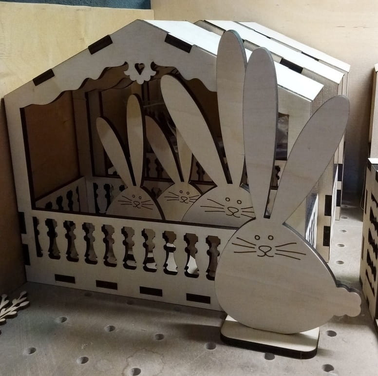 Laser Cut Standing Easter Bunny Decoration